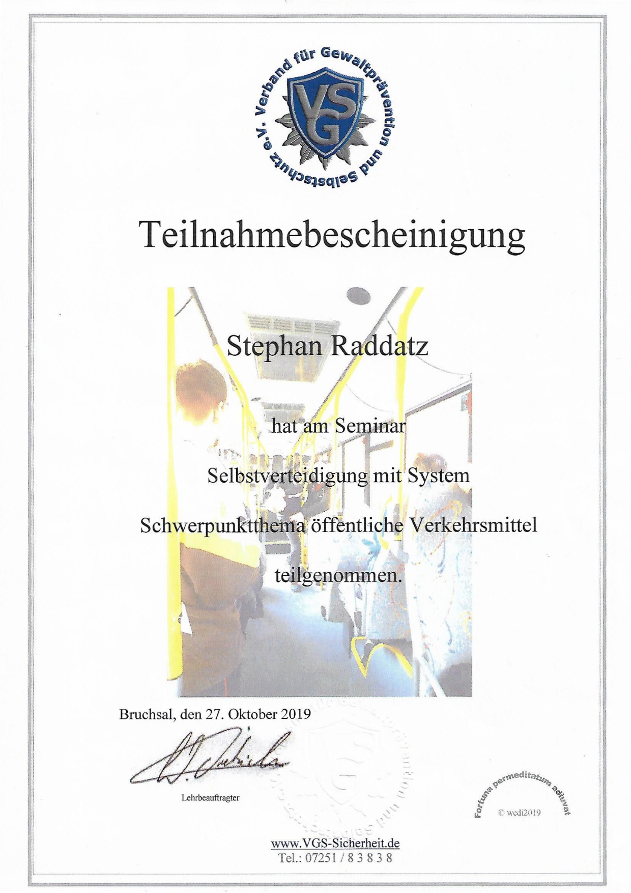 Teilnahmebescheinigung
