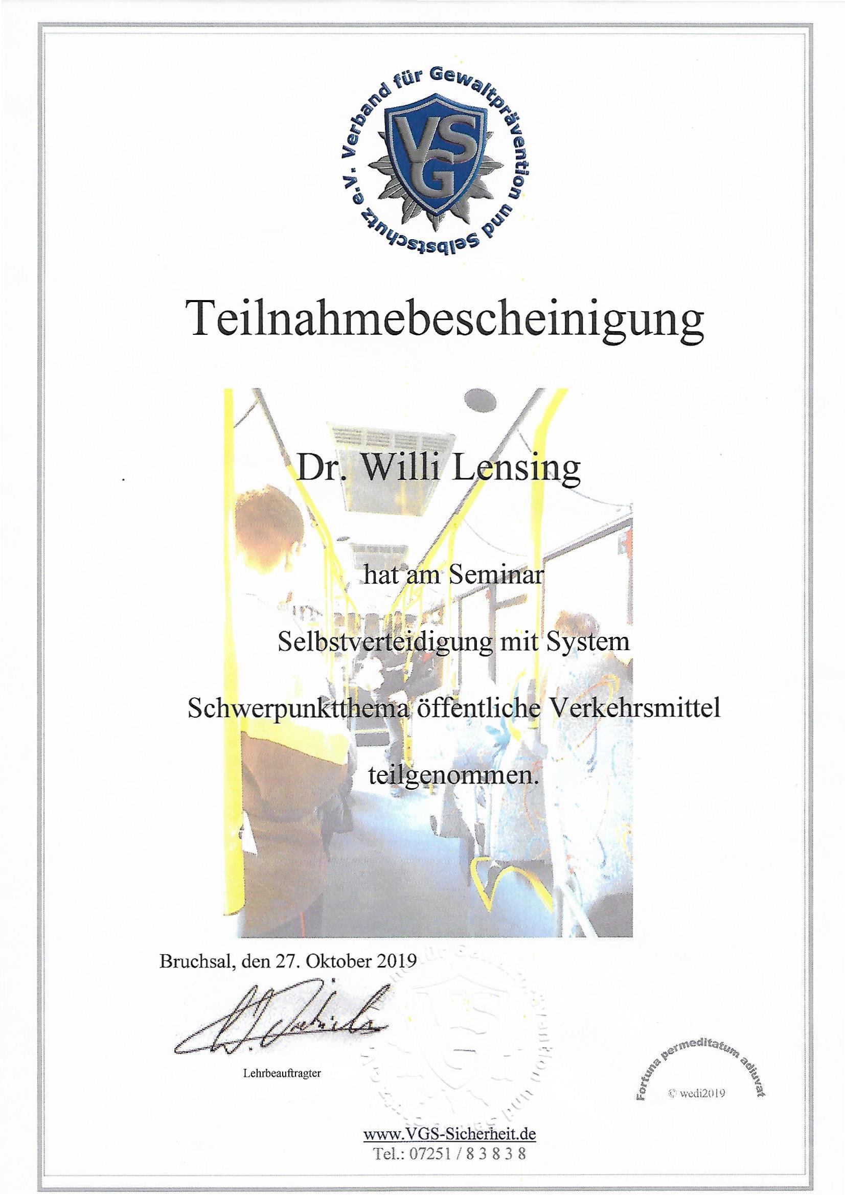 Teilnahmebescheinigung